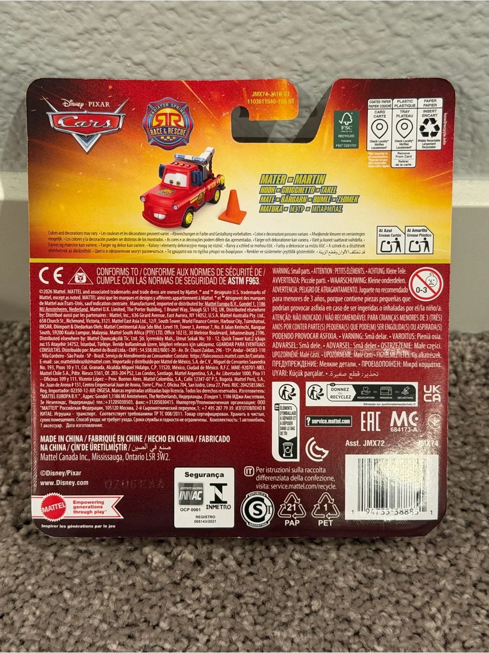 2026 Disney Pixar Cars Tow Mate (Race & Rescue) Diecast car with traffic cone